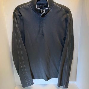 Hugo Boss Grey Sweater Button Pullover